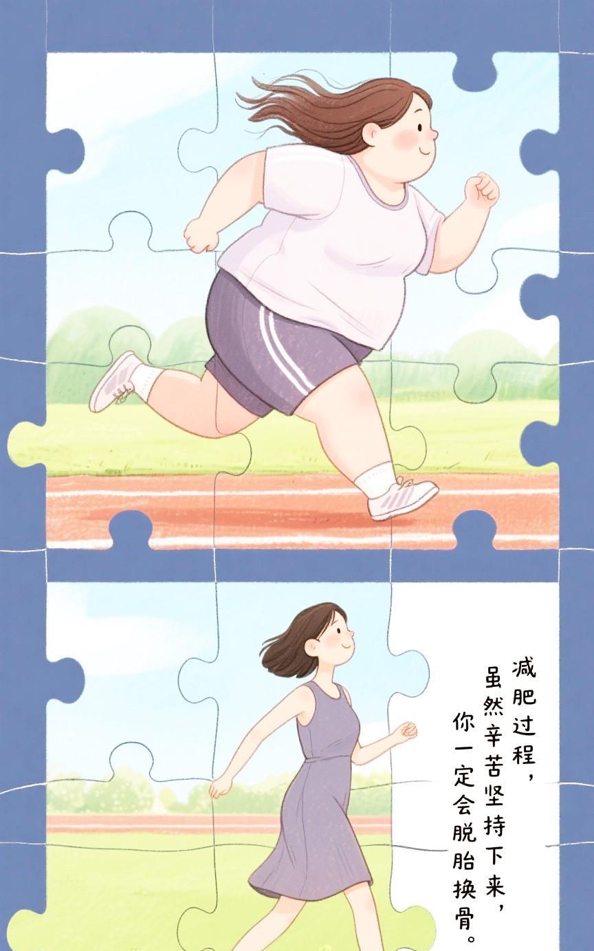 人活着要永远记住减肥的过程很艰难坚持下来一定会脱胎换骨切记减肥，虽然不容
