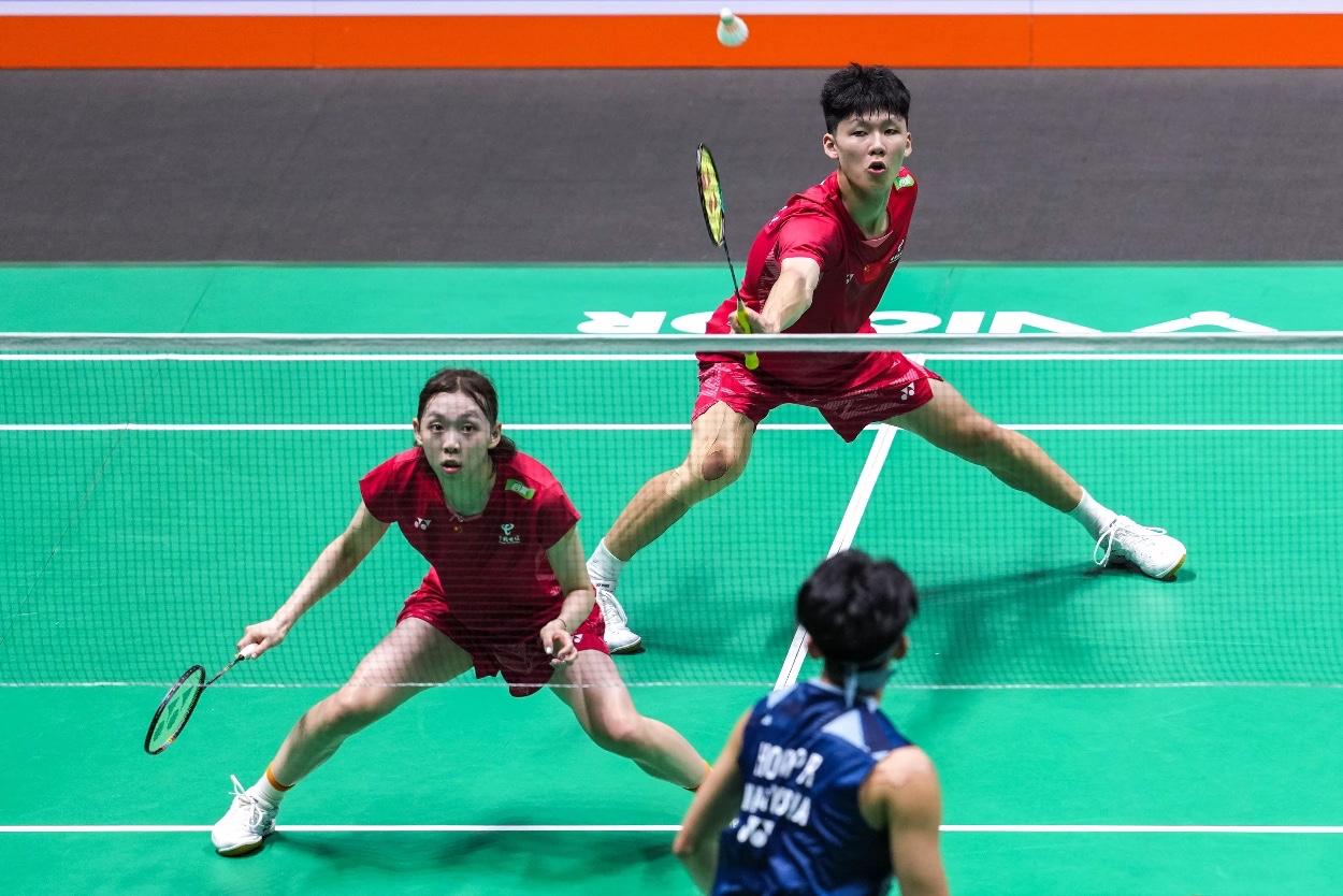 高家炫/吴梦莹在瑞士公开赛八强战逆转麦斯/布施，为师兄师姐们报仇了。麦斯/布施