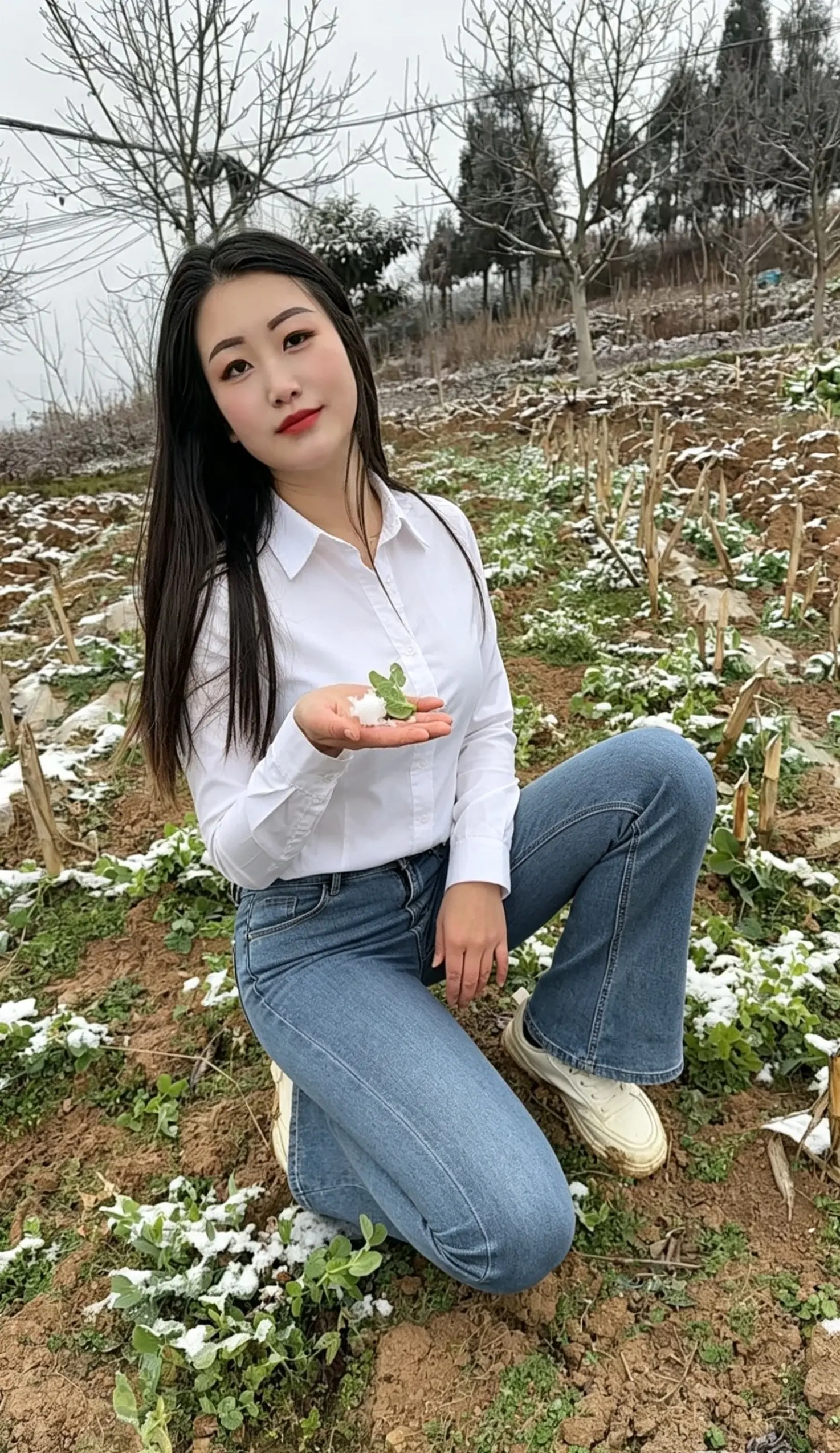 雪花飘飘北风萧萧 微胖女生 农村生活