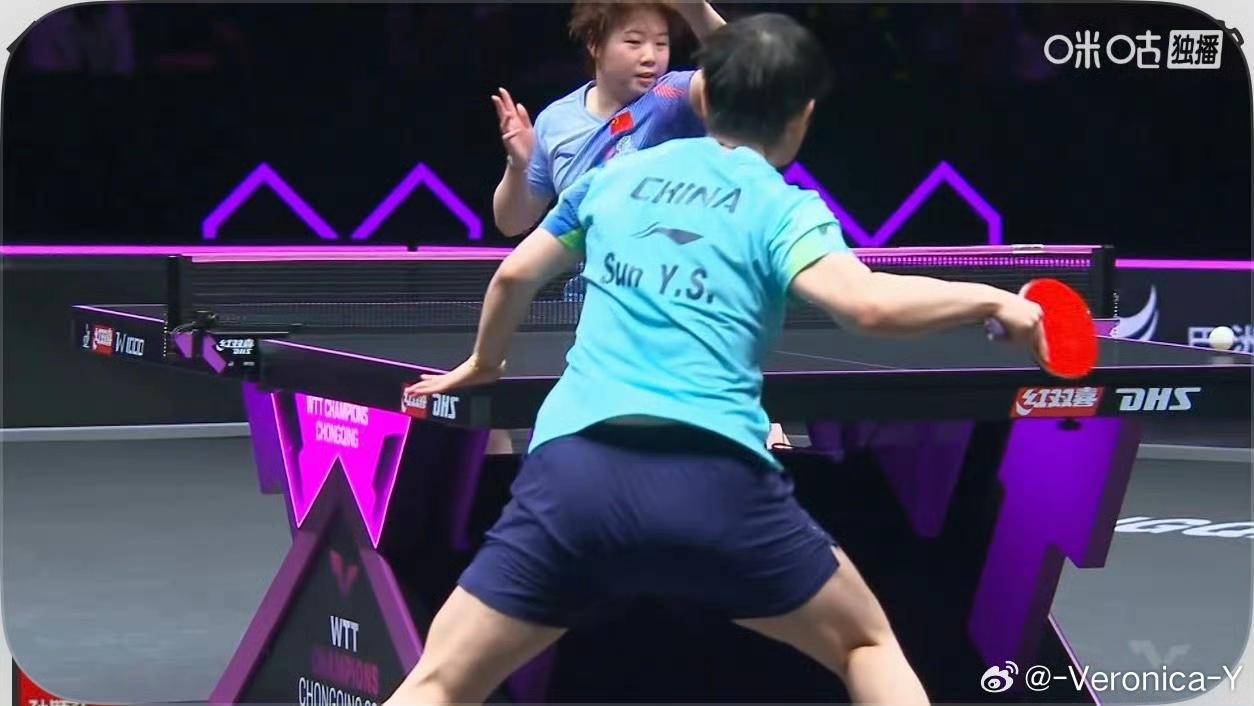 大比分孙颖莎🇨🇳1-3暂时落后于蒯曼🇨🇳！当然，对于孙颖莎的比赛，在比