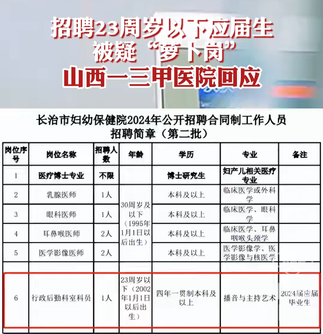 有人问我这个招大学生的岗位是不是萝卜岗？问我的人说，很多人都认为这个是萝卜岗。结果是我不是很理解为什