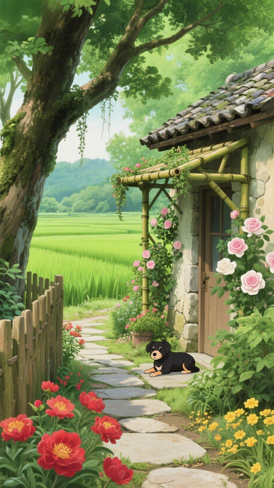 《乡居的夏》推开吱呀的木门，风裹着稻浪的清香撞满怀。老槐树垂着绿帘，竹架上