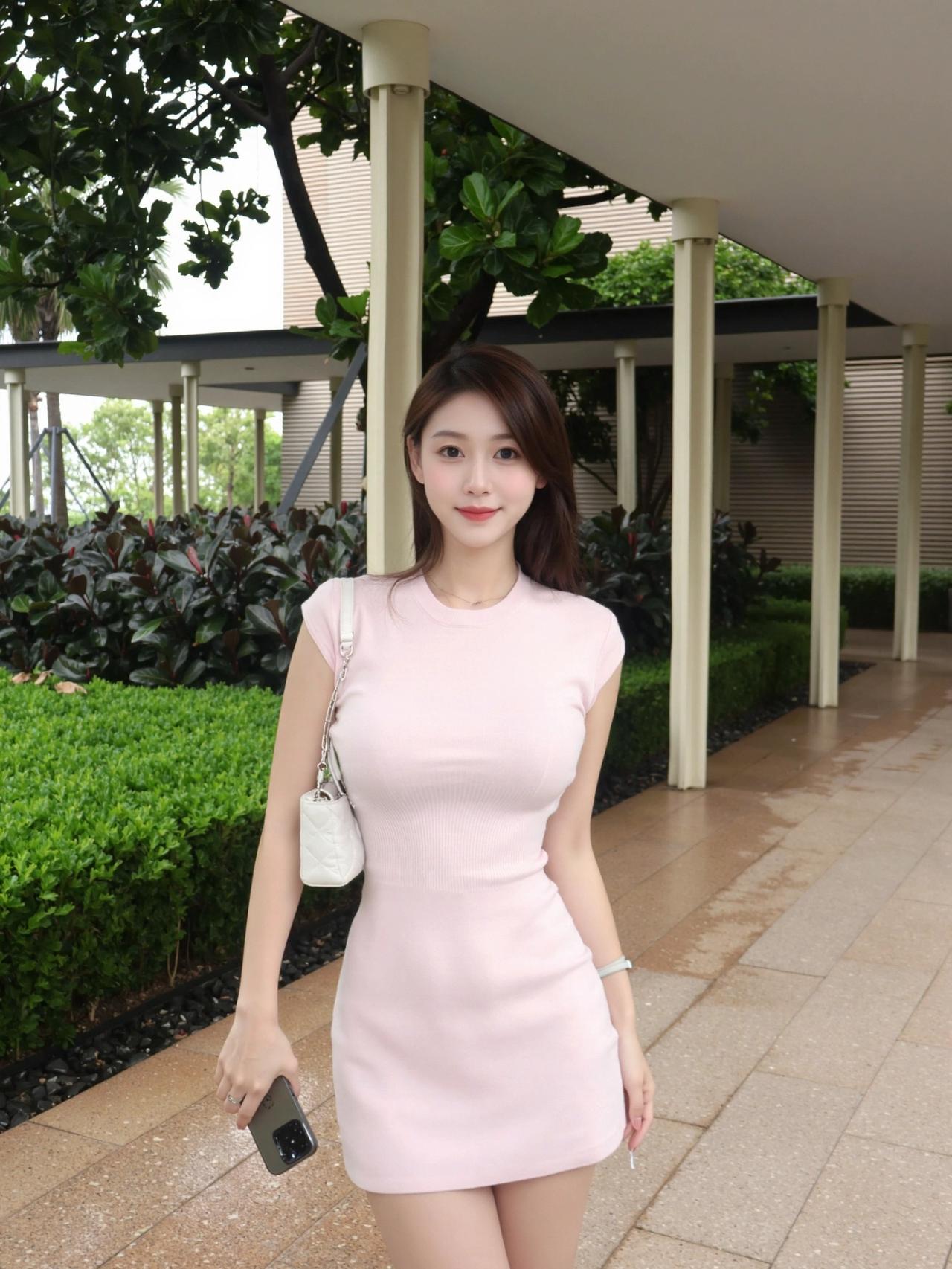 一条粉裙就能搞定约会穿搭，温柔到藏不住💕不用费脑搭配，也能轻松穿出温柔高