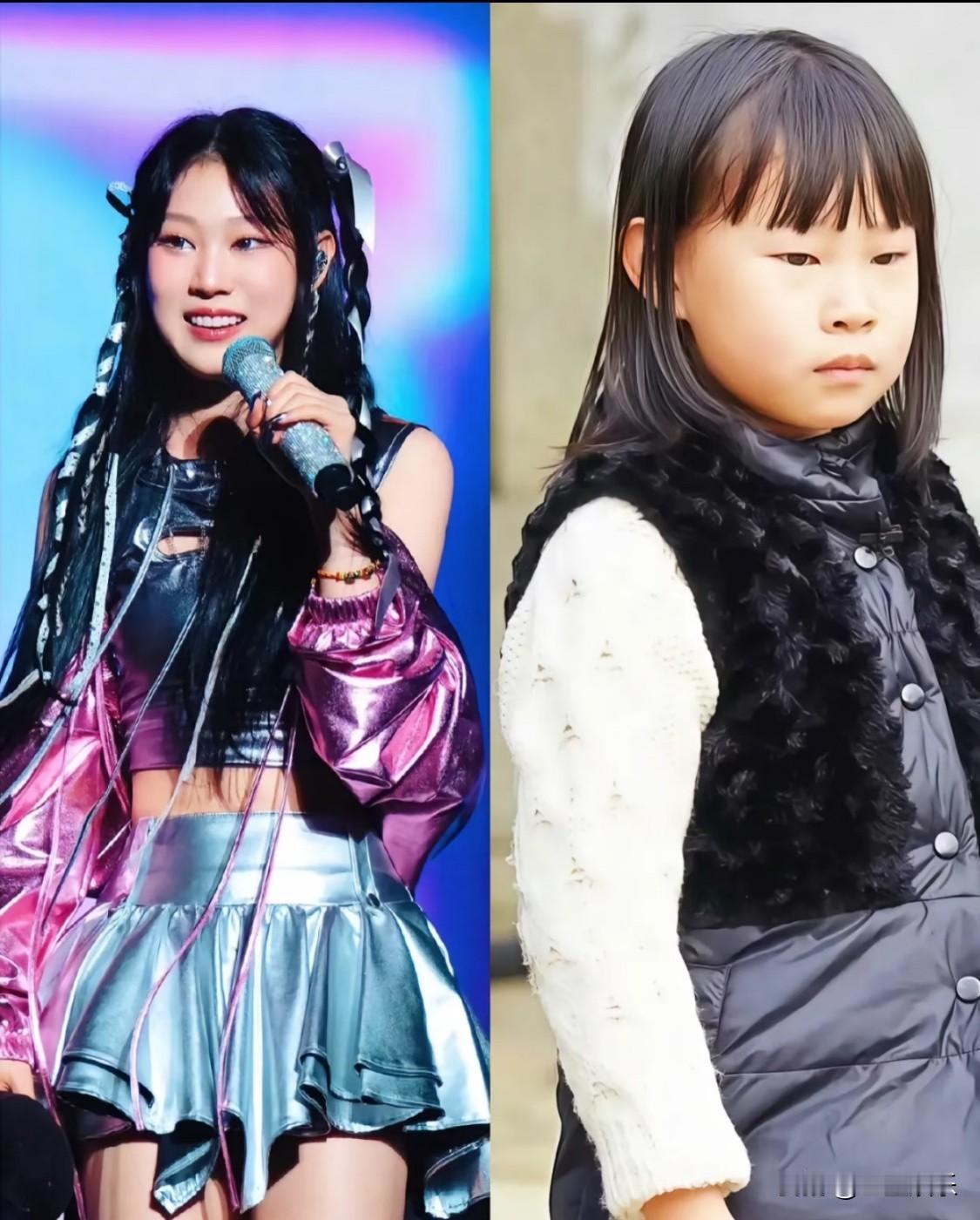 沈佳润可不是基因逆天小沈阳女儿￼长大后的变化真是蛮大的有种独特的气质单眼皮但