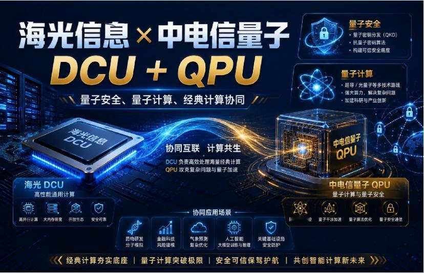 同一天牵手讯飞又牵手中电信量子，海光这波动作有点密。同一天看两条消息挺有意思
