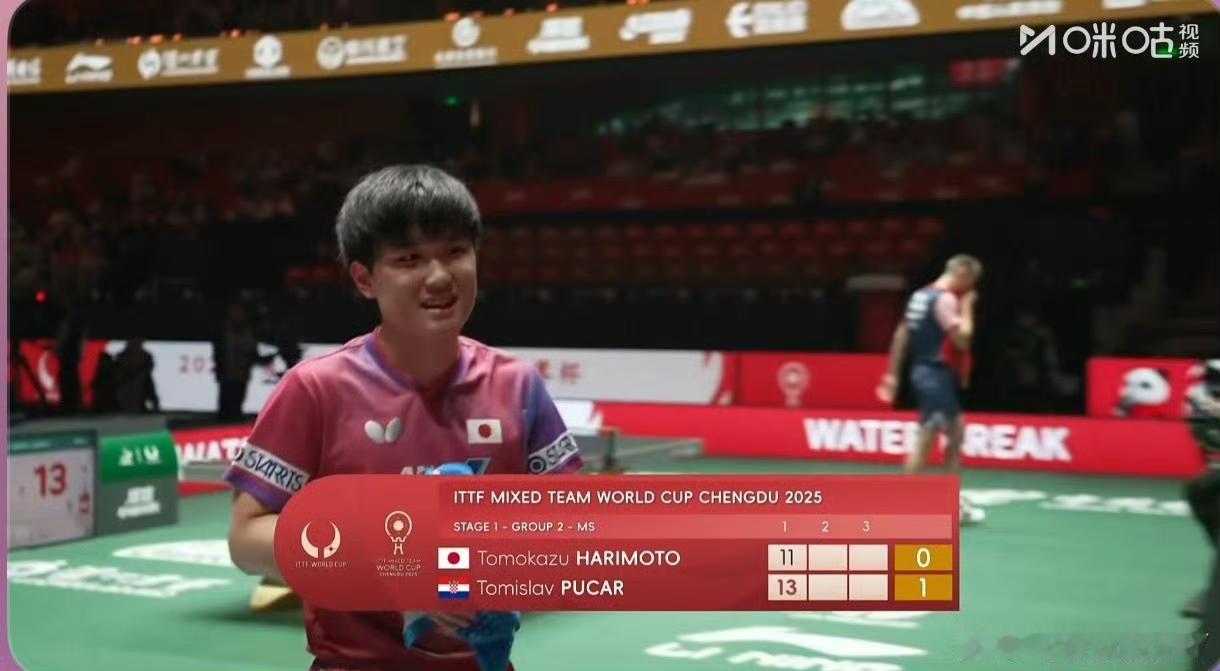 第三盘第一局张本智和输了[捂脸哭]，对手是克罗地亚选手普卡🇭🇷，这是202