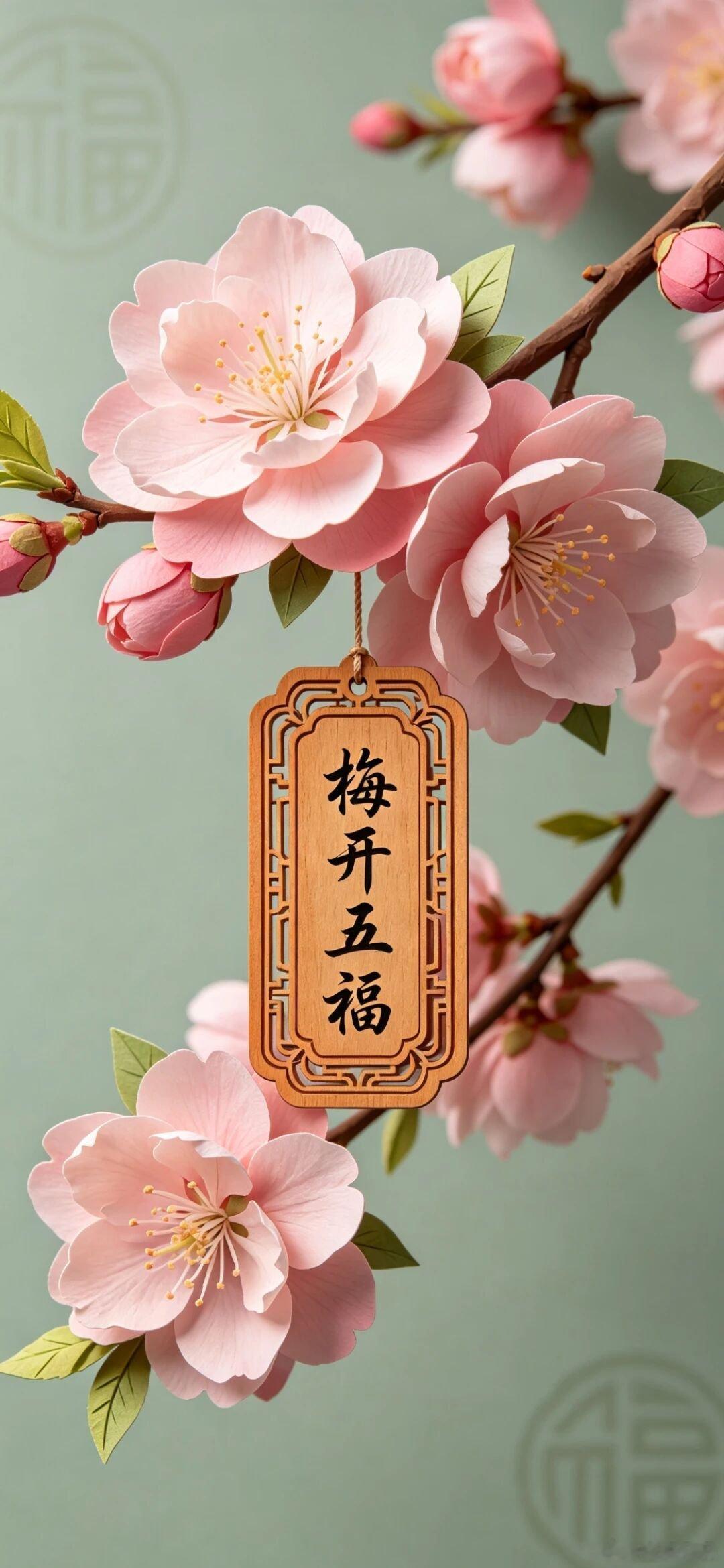 国风寓意美好祝福语符篆壁纸​​​