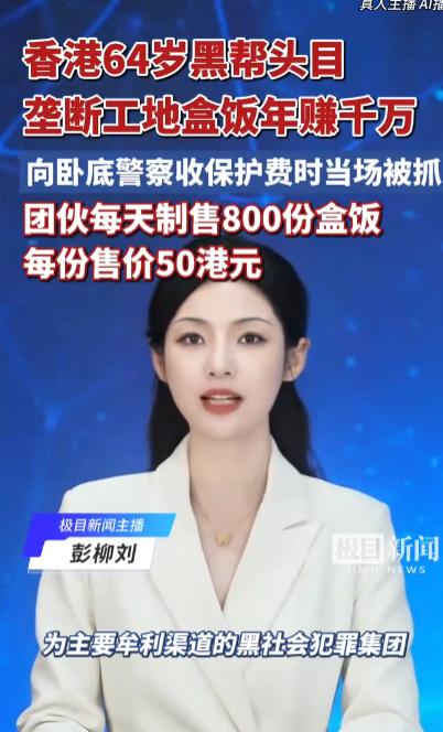 香港，64岁黑帮头目与女友联手，在西贡铁皮黑作坊日产800份来源不明盒饭，暴力垄