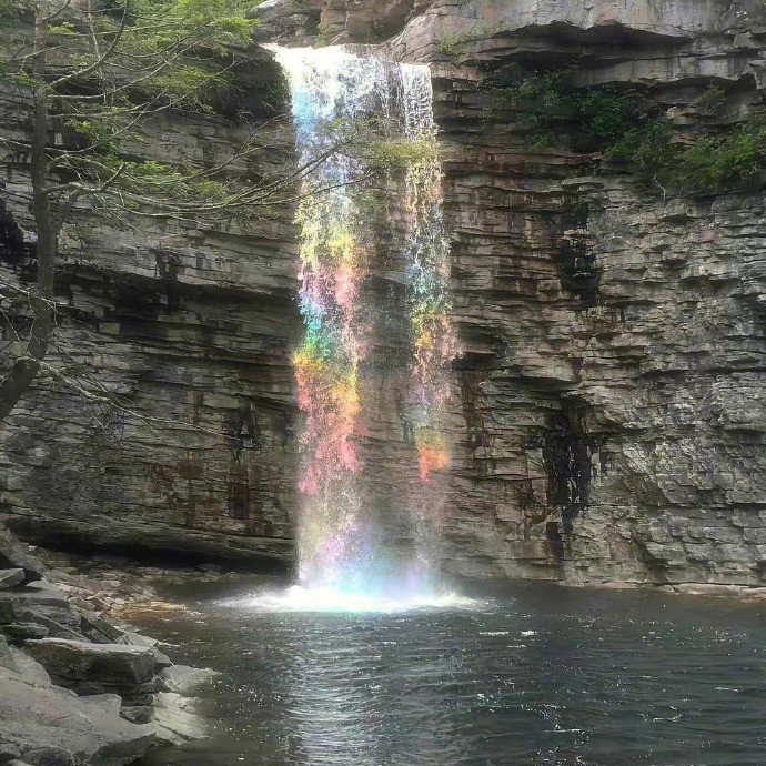 秒转彩虹瀑布见者好运🌈