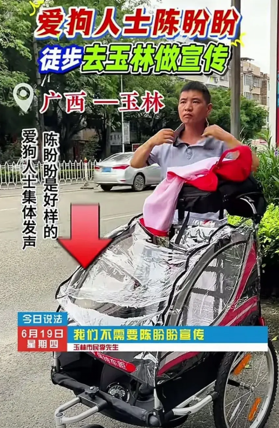 网红陈盼盼之前还说代表爱狗人士去广西玉林保护狗狗，现在到了玉林却说玉林没有狗肉节