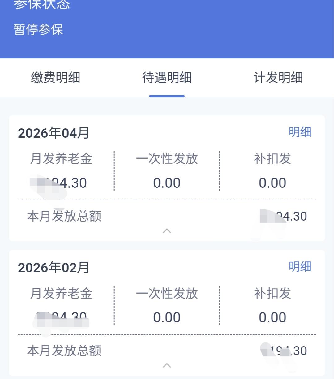 各位友友，河北人社真给力，2026年四月份养老金数据更新出来了！由于过年，三月份