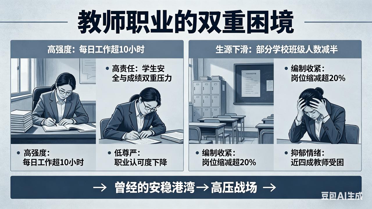 教师之困：光环褪色，铁饭碗难安曾被视作安稳象征的教师职业，正陷入前所未有的