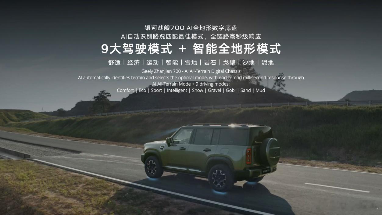 吉利这次把“暴力美学”和“数字智慧”揉碎了重组。银河战舰700首发的GTA架构，简直是工程学的奇迹：