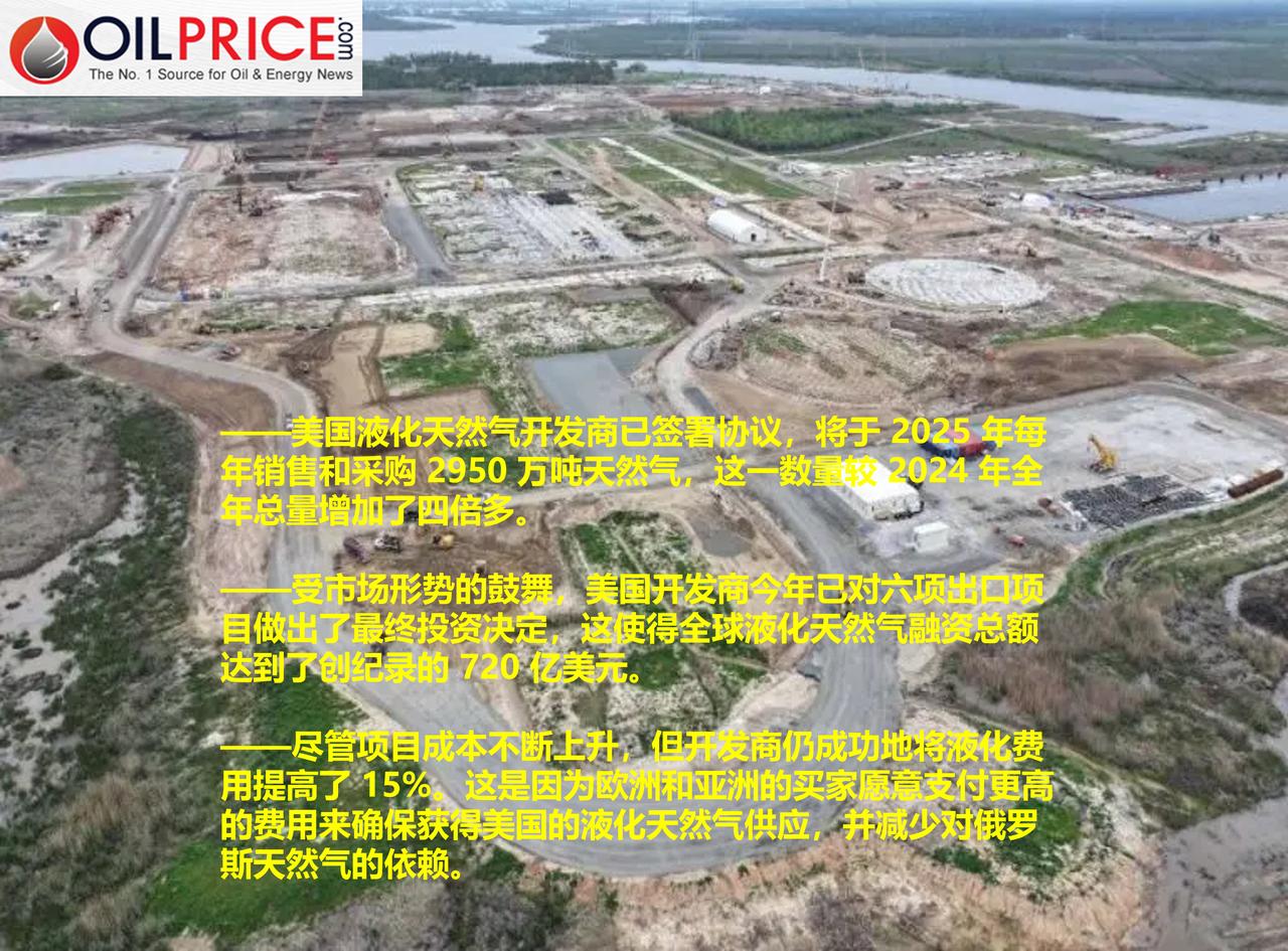 2025美国LNG行业创纪录的一年，六个项目获最终投资决定，使全球投资总额达72