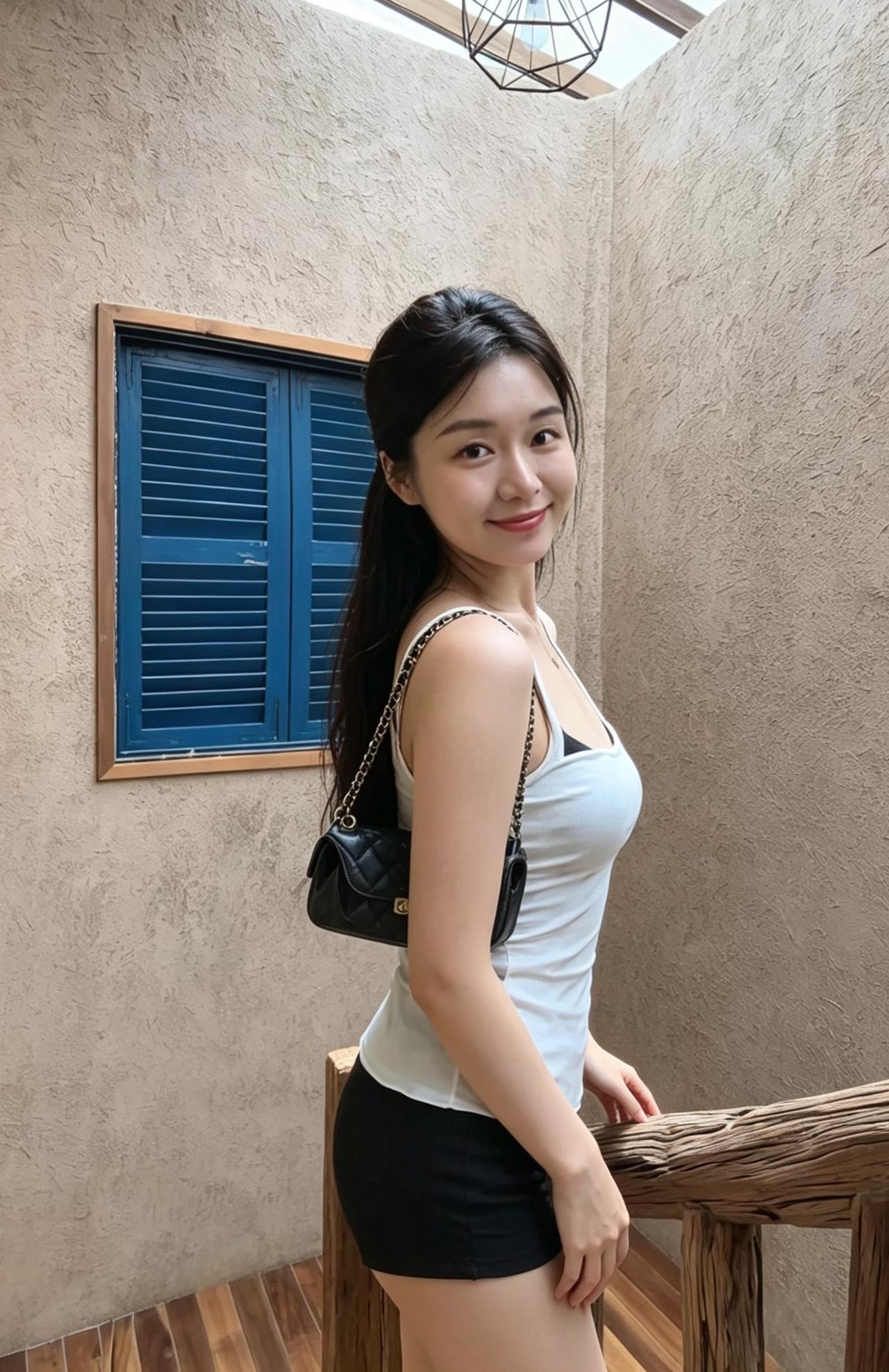 古院温灯映浅衫，悠然心绪自安闲。凡尘纷扰皆抛下，静享时光半日甜。