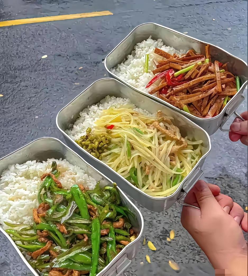 尖椒土豆丝盒饭我最爱，当年在厂子休班的时候不愿意去食堂吃饭，就去附近超市买一盒，