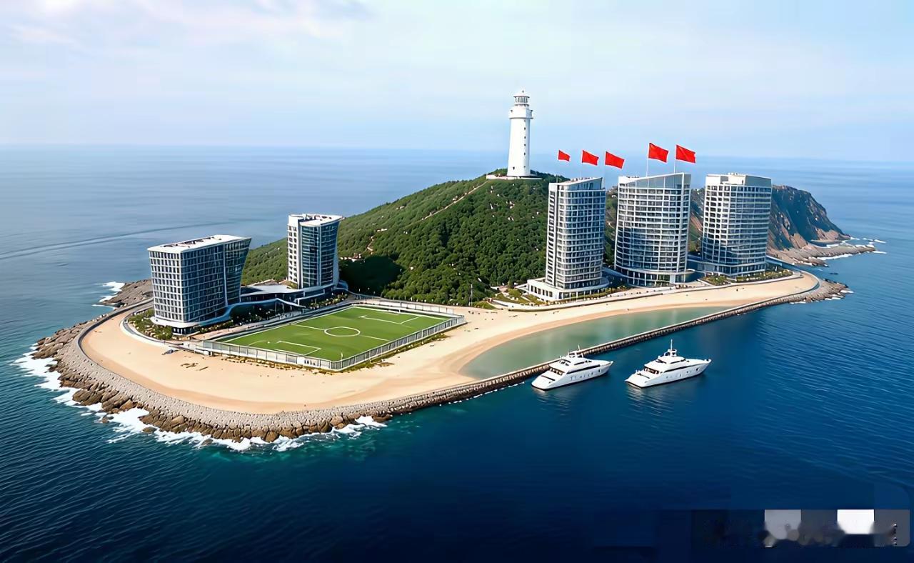 网友太有才了，钓鱼岛驻军的效果图都画出来了。不过，这怎么没有机场和跑