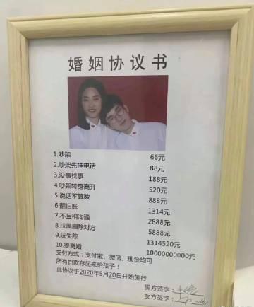 这样的结婚协议书你能接受吗？