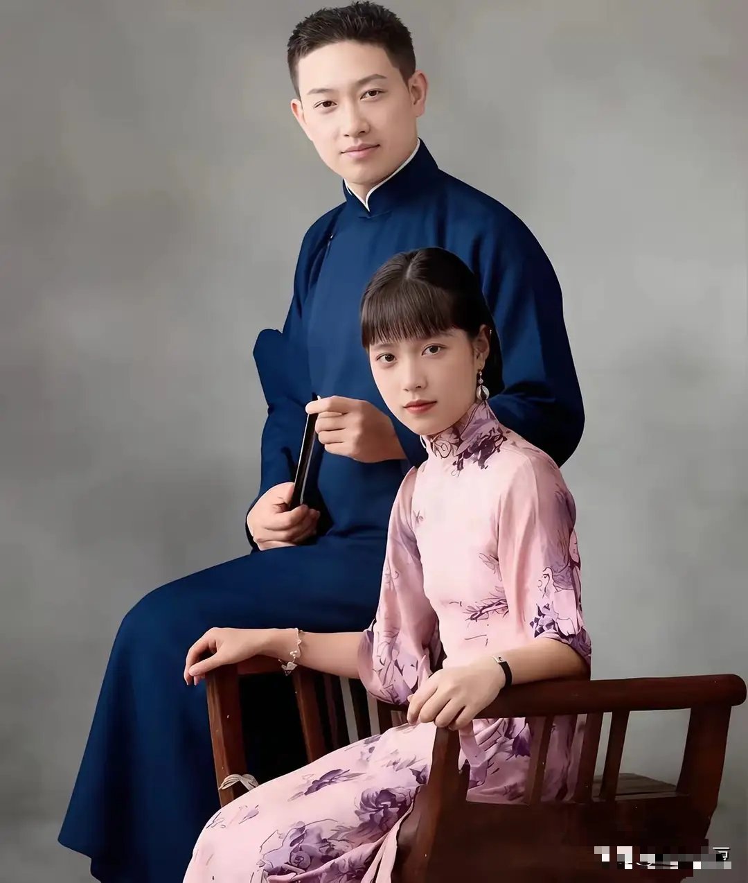 1927年，梅兰芳与孟小冬订婚留下的合影，真是郎才女貌，珠联璧合
