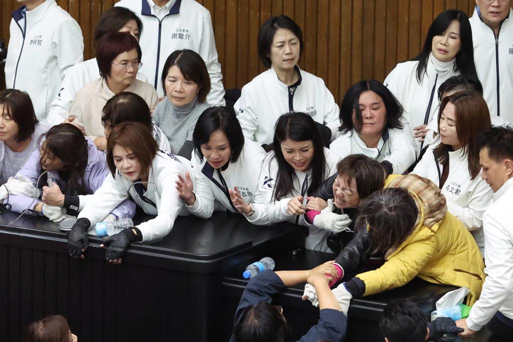 理发院113年审议选罢法等三大法案期间，朝野立委爆冲突，多人受伤，民进党林宜瑾和