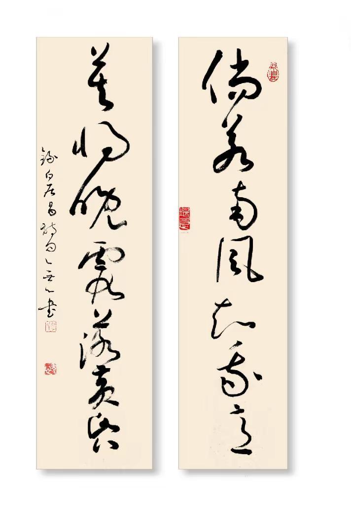 集联。冬天能晒下太阳是真舒服。草书我的书法作品写字是一种生活书法