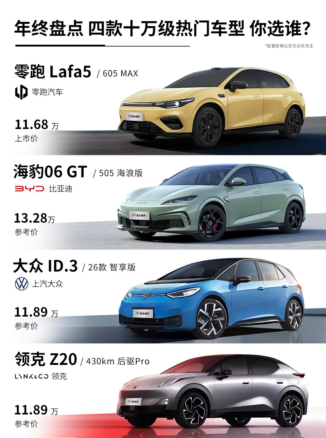 年底了，聊聊大家最关心的十万级电车该怎么选。零跑Lafa5（605Max）、海