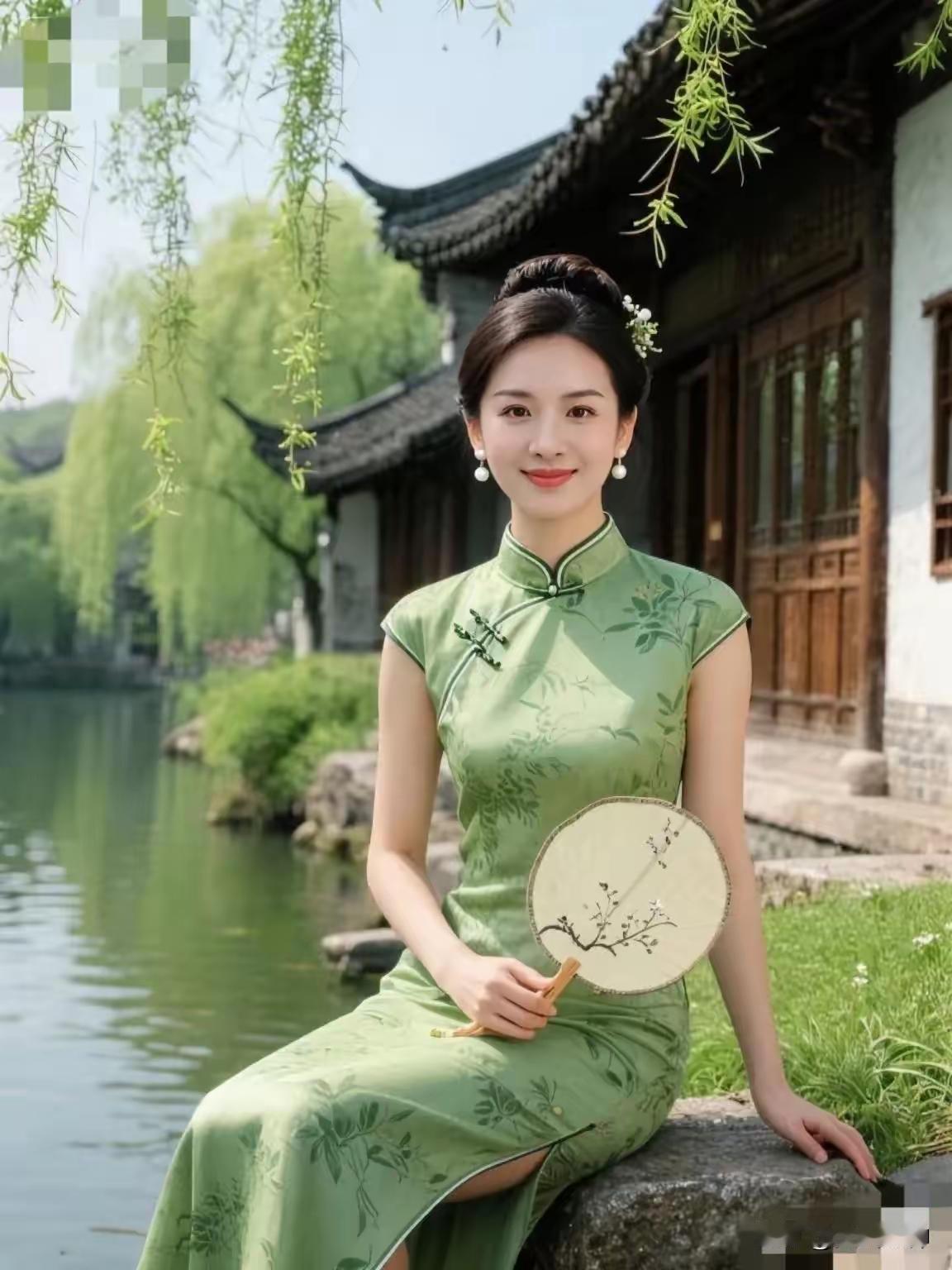 古风美人与古典园林的完美结合，韵味十足！