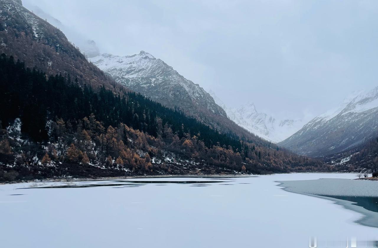 国道上，雪一直下着，行驶在路上，雪花❄️似放射状扑向前挡风玻璃，车内的温度在零下
