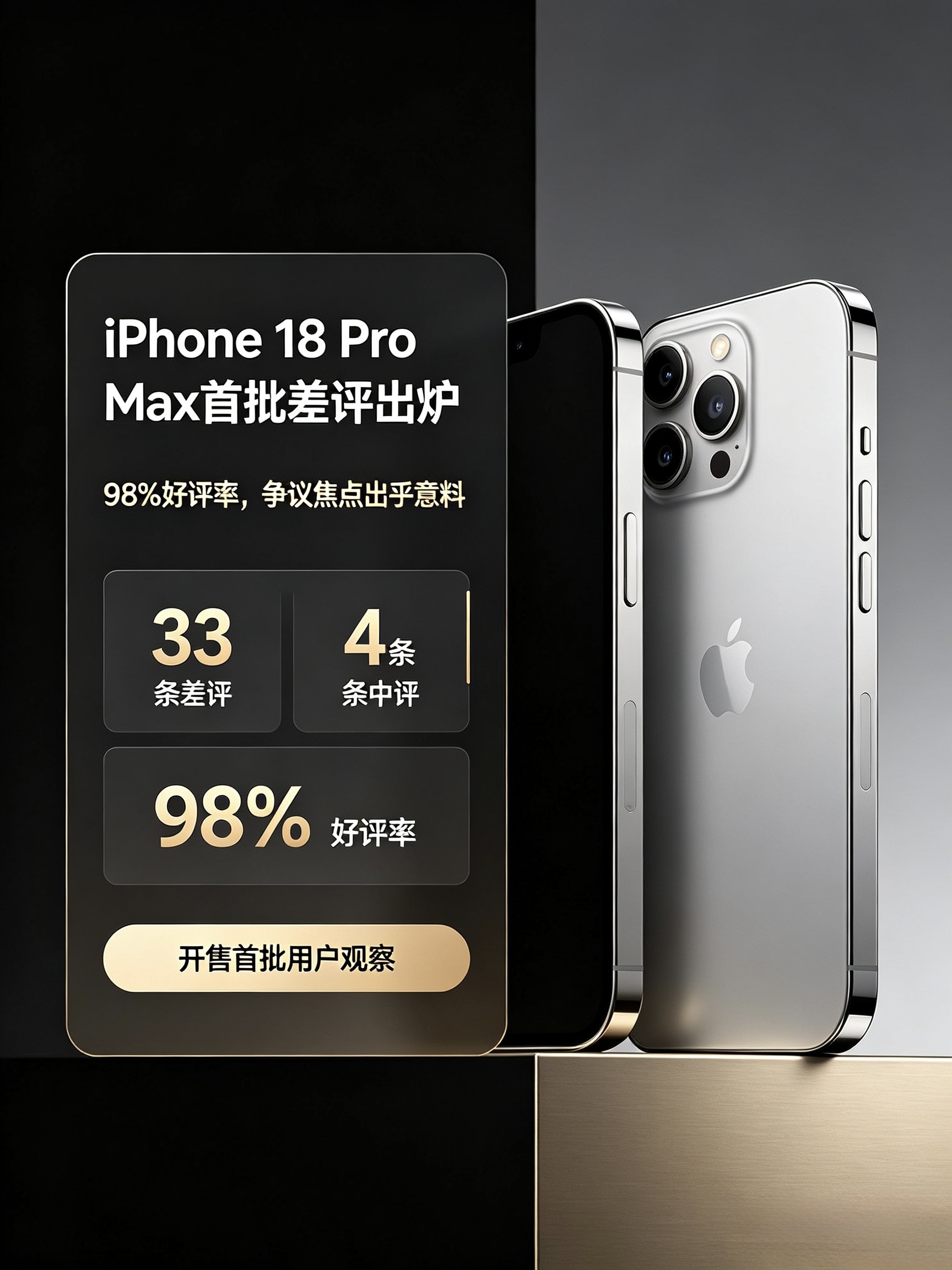 iPhone18ProMax首批差评曝光！98%好评，争议不在手机本身iPhone18ProMax正