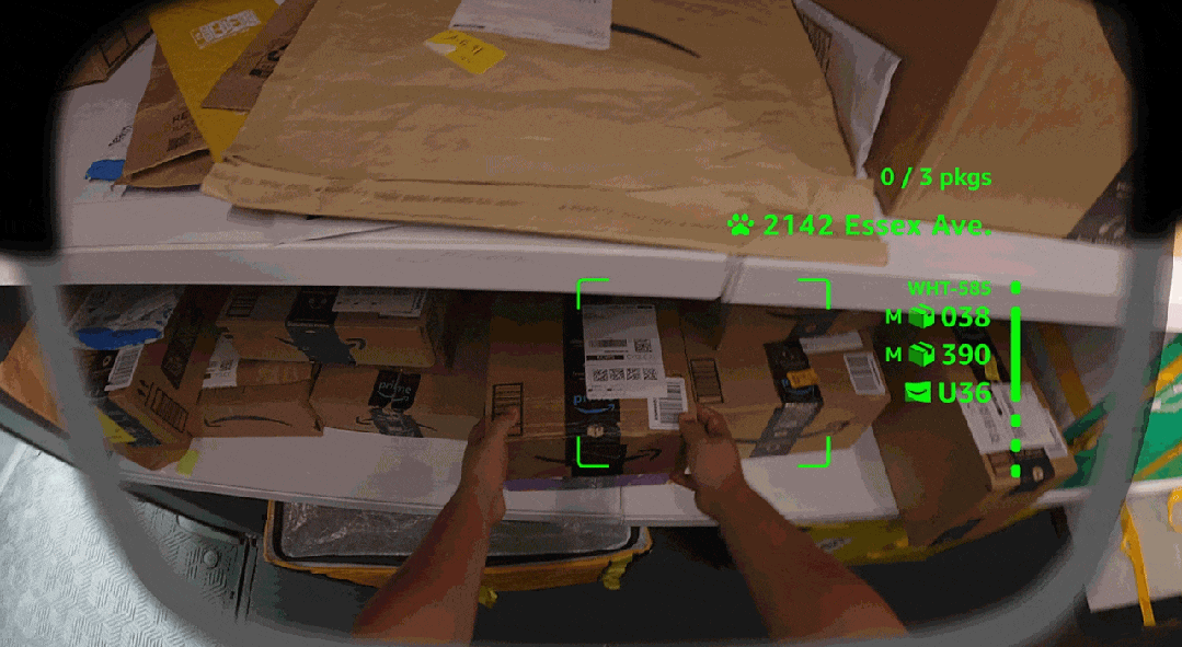 外卖快递专用AI眼镜看一眼就能扫描快递嚯！这种眼镜真应该给快递小哥人手配一副~给