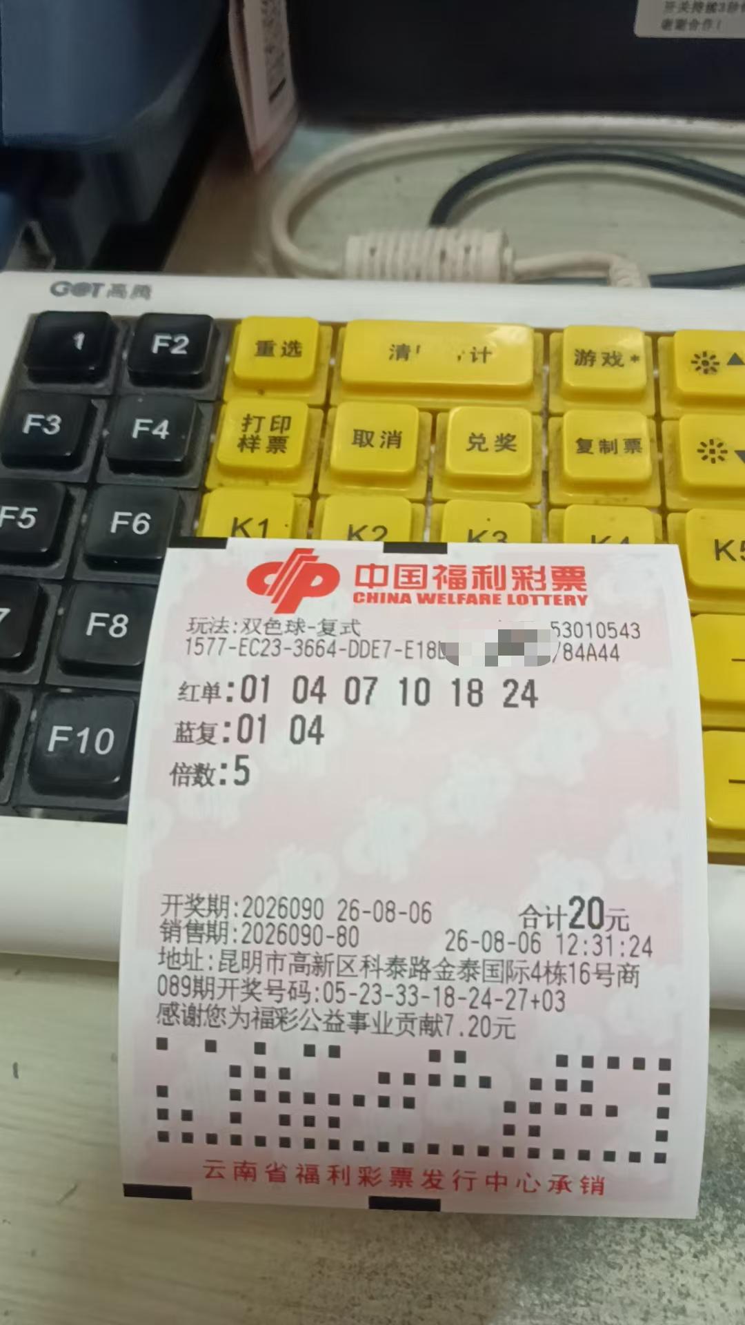 8月6日双色球实票晒出今天没啥灵感。就看了眼蓝球，这个小号码出的非常对称啊。4