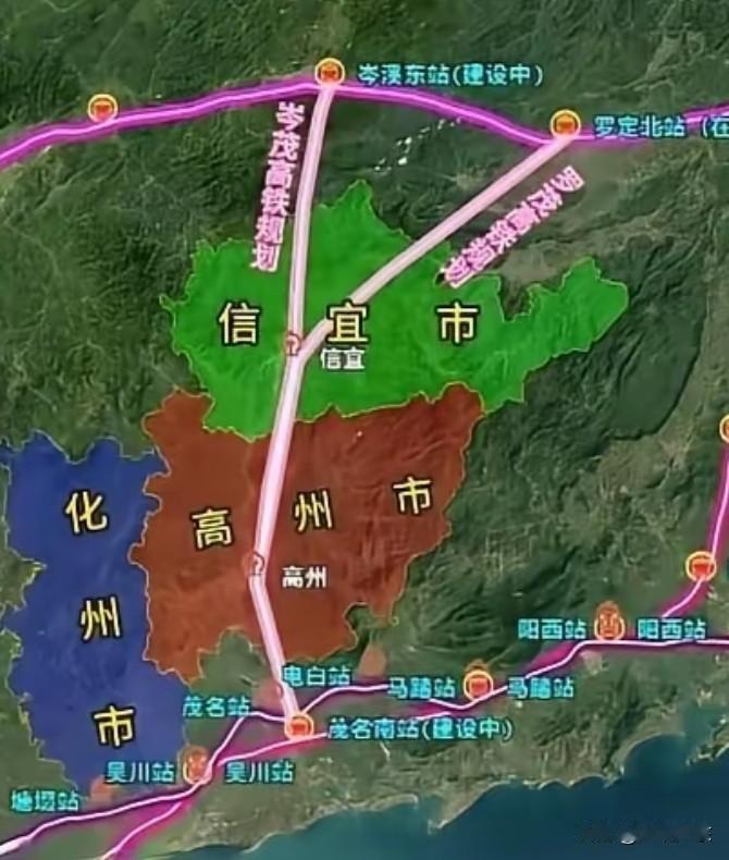 茂名（信宜高州化州）的高铁一波三折，目前有两个方案！自从广湛高铁通车以来，茂