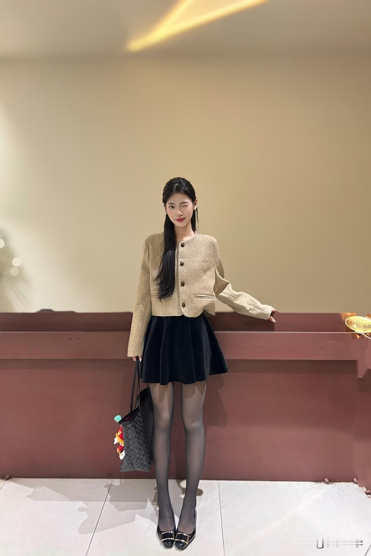 初冬加绒黑丝穿搭～秋冬丝袜