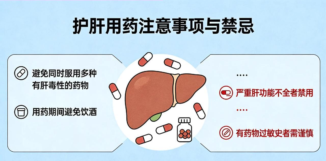 护肝用药注意事项与禁忌护肝用药别盲目，这些注意事项和禁忌记牢，护好肝脏少遭