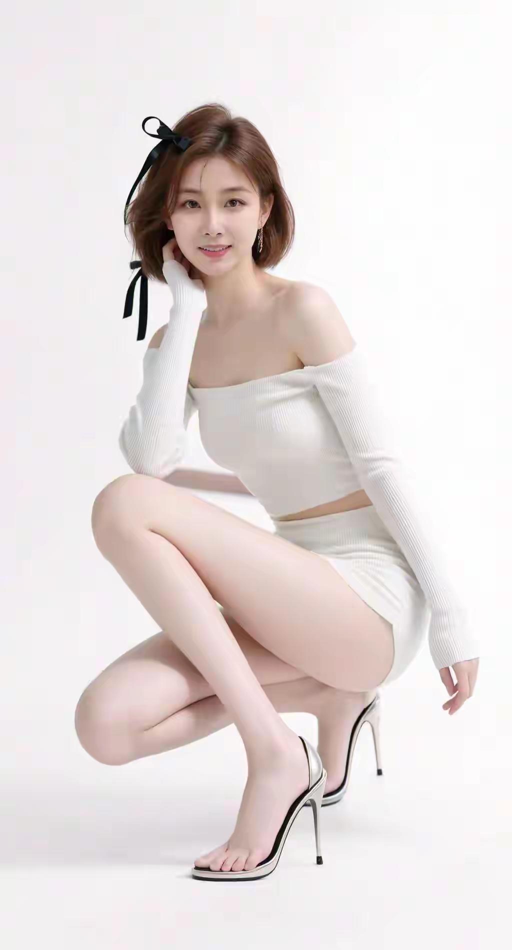 标准的美女！如果说有瑕疵，一个是不清晰，但远观更有感觉！一个是可能是AI，