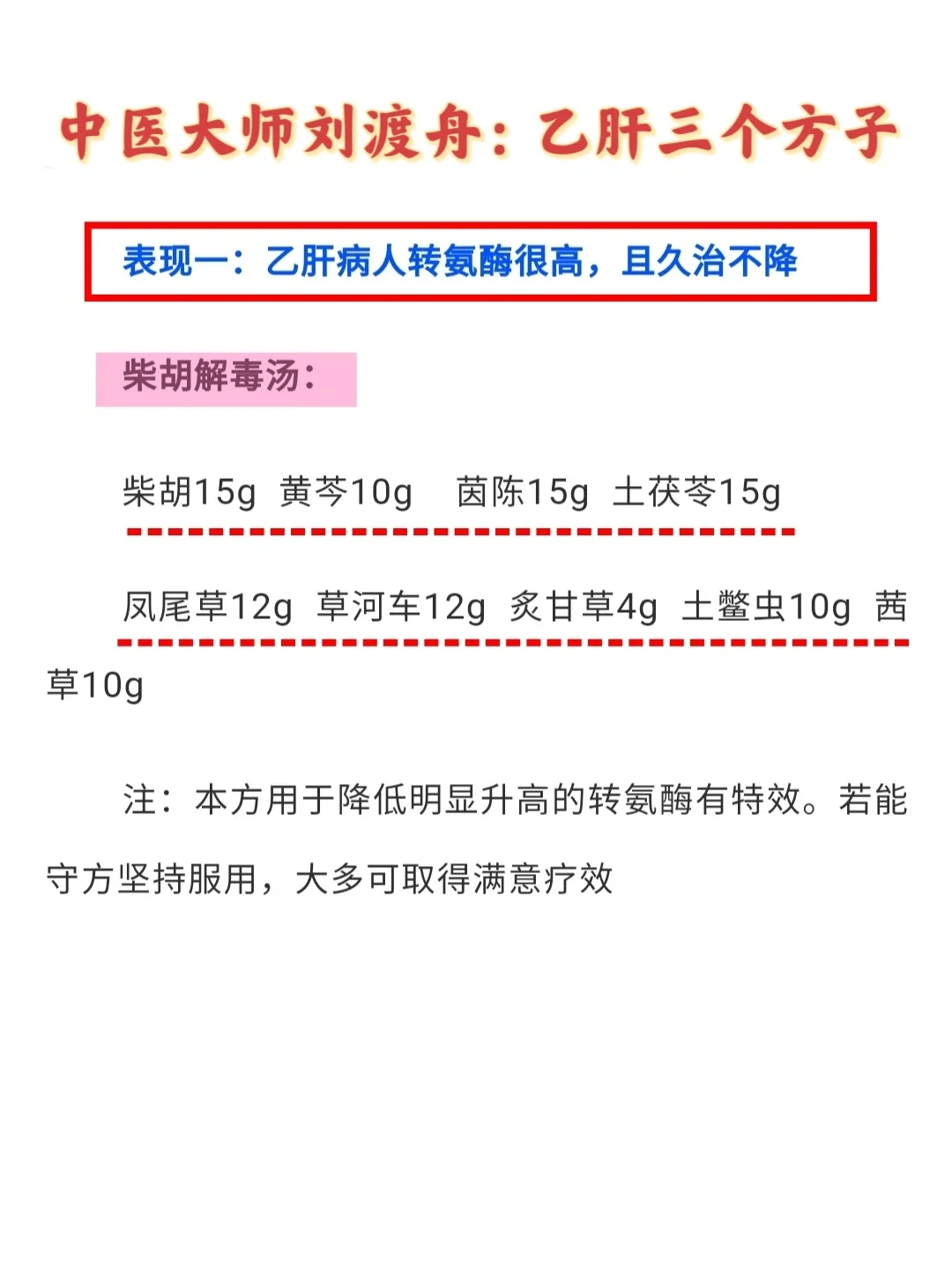 北京中医药大学伤寒主任：乙肝三个方㊙️
