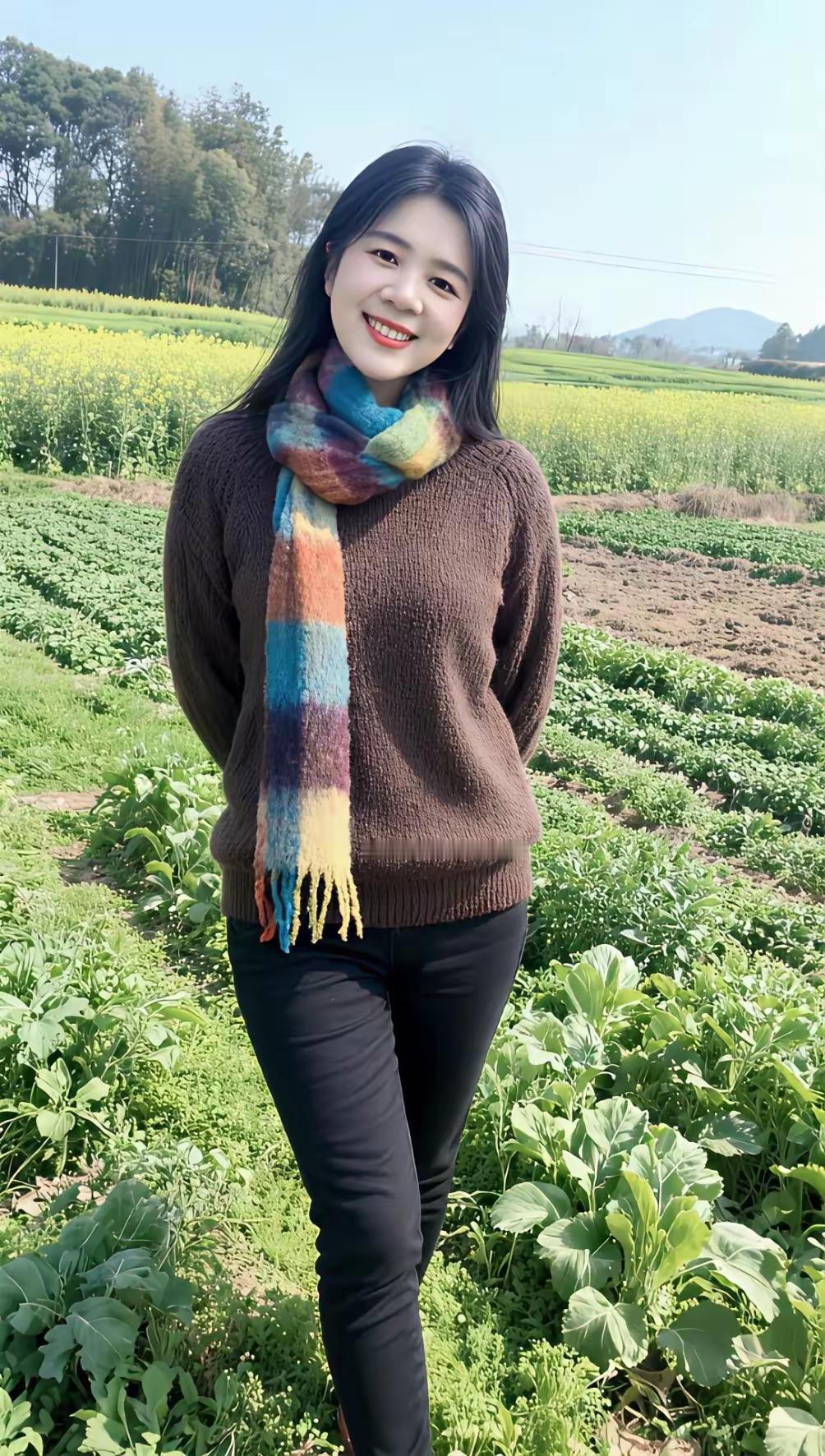 天净沙·秋园佳人秋来寒至风绵，美姬巾绕园间。叶嫩蔬肥梦远。种时汗溅，此