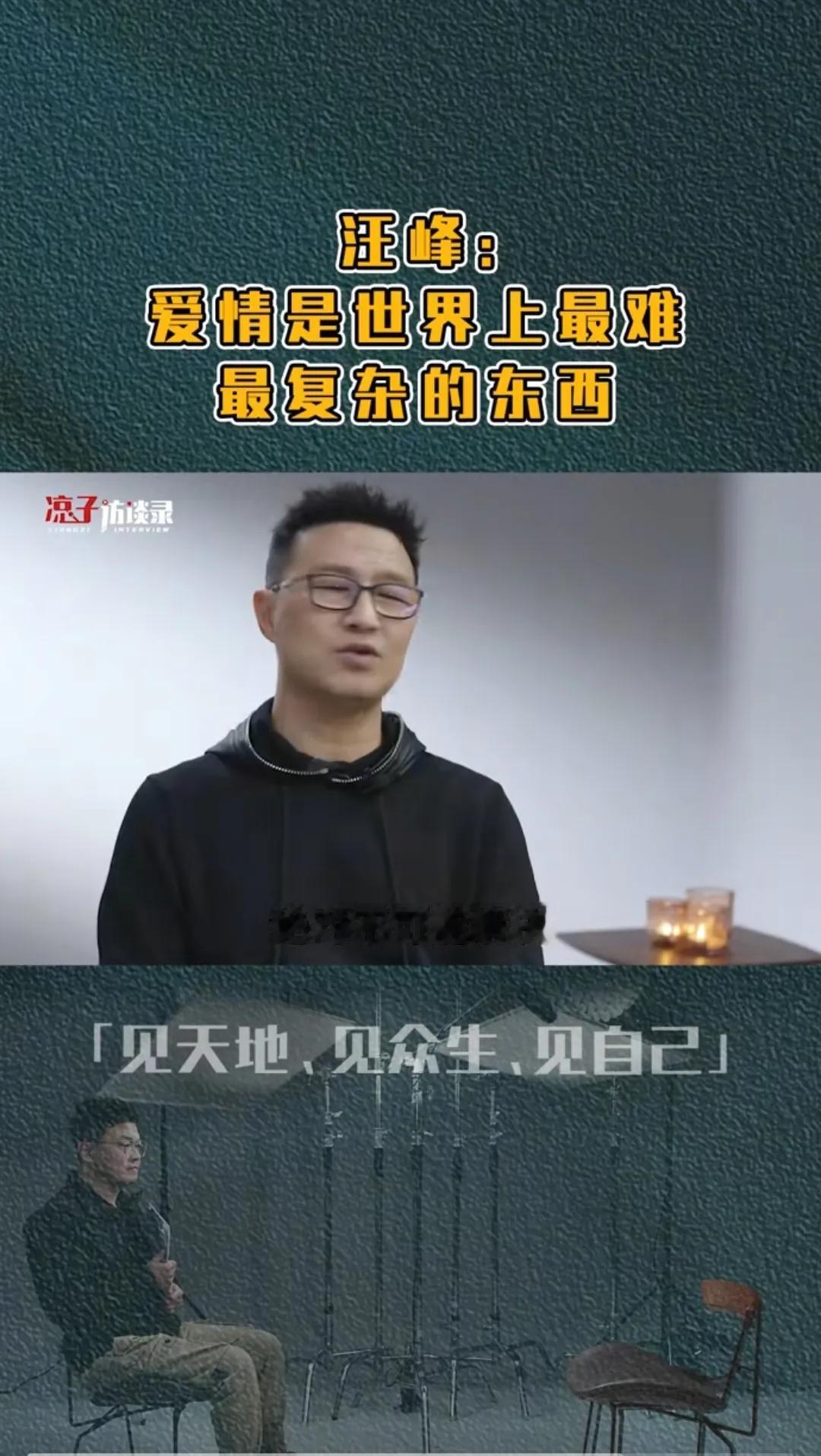 凉子与汪峰访谈中说了一句话，让我笑得不得了，因为这句话我也喜欢说!他说，“爱情就