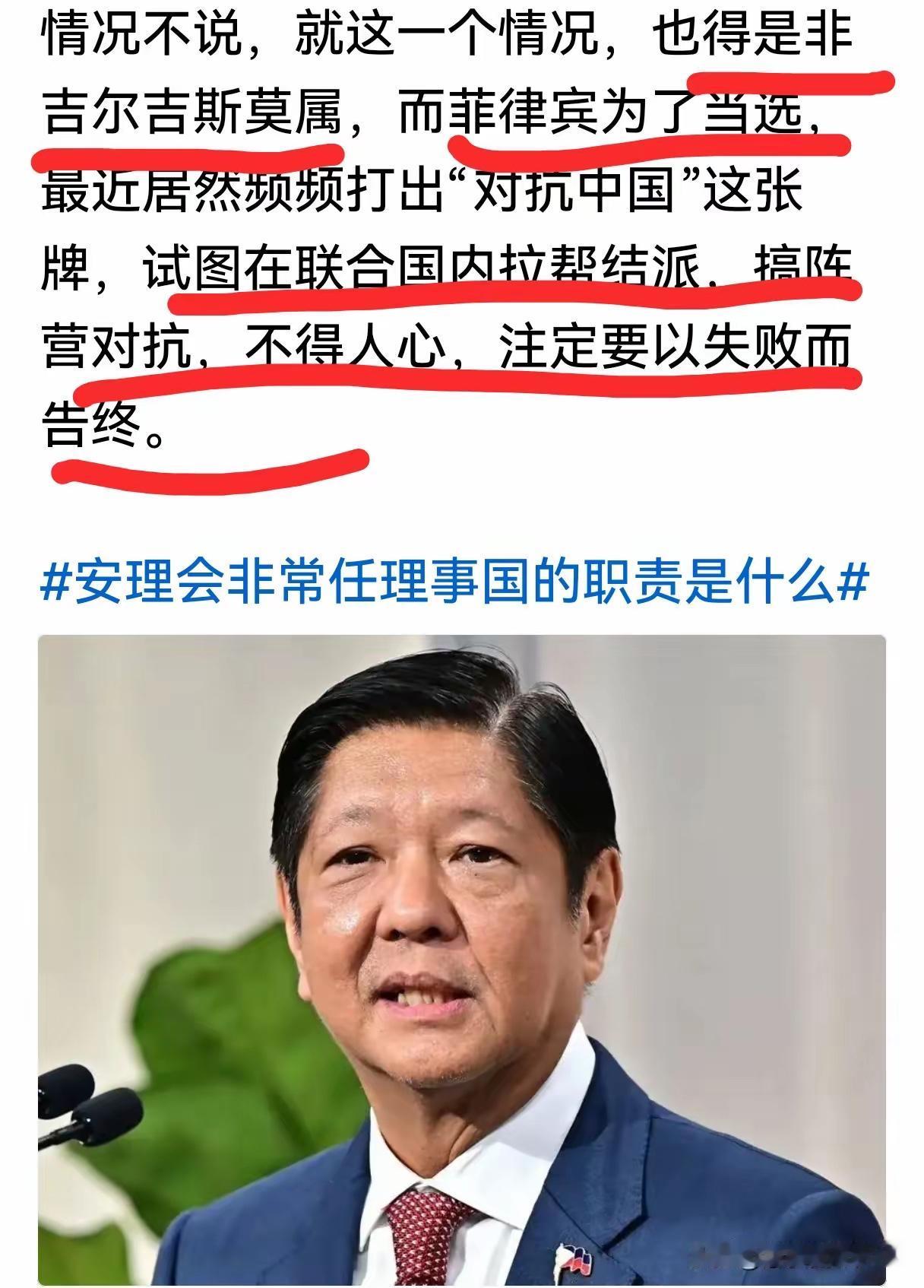 142:49！菲律宾竞选安理会席位遭“碾压”，给小马科斯上了一课联合国大会的