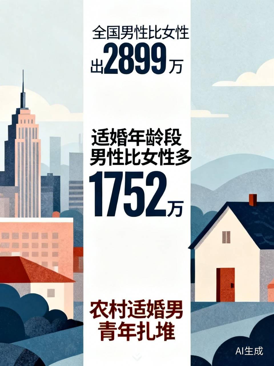前阵子刷到全国男性比女性多出2899万的数据，吓得不少养儿子的家庭连夜开始攒彩礼