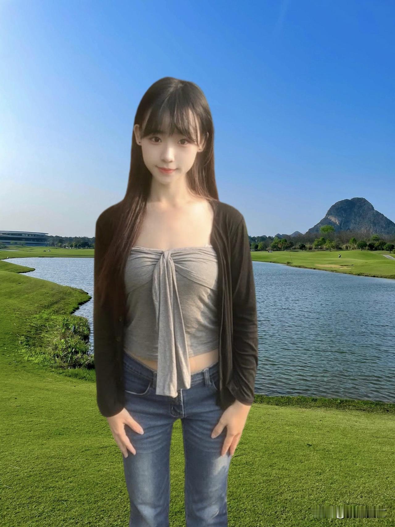 湖光山色里，美人如画来。