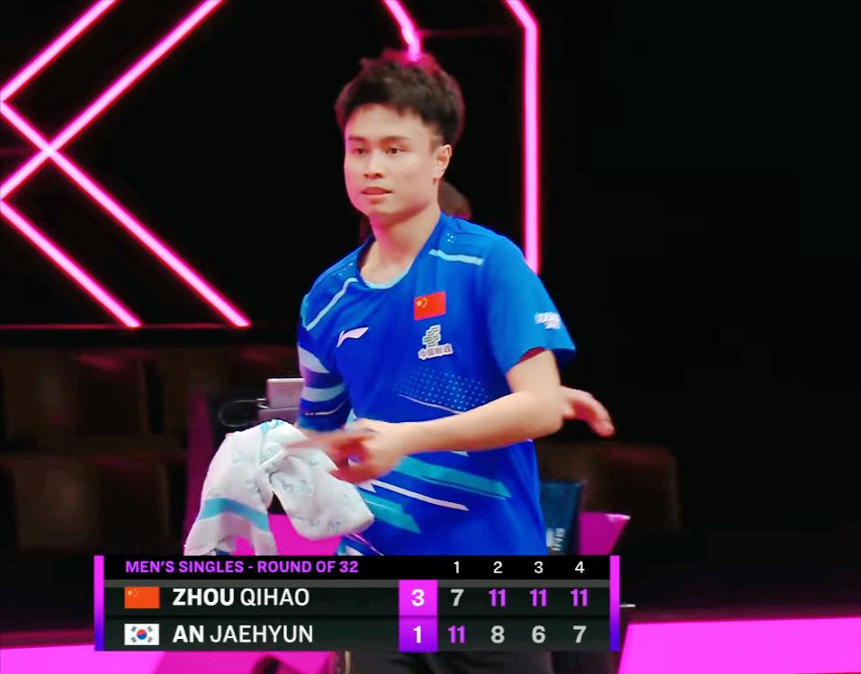 惊喜！周启豪3:1爆冷赢了安宰贤！把志强高兴坏了，哈哈今天周启豪手感太好了