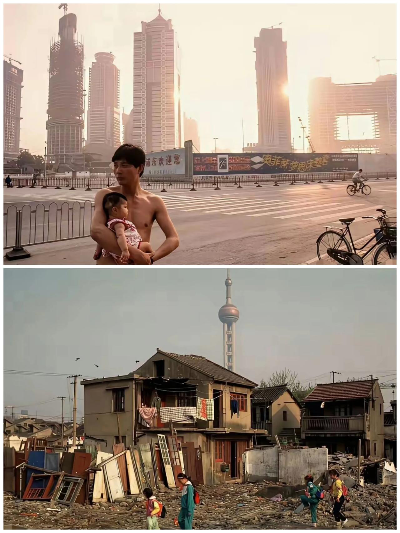 1998年的上海外滩东方明珠周边。