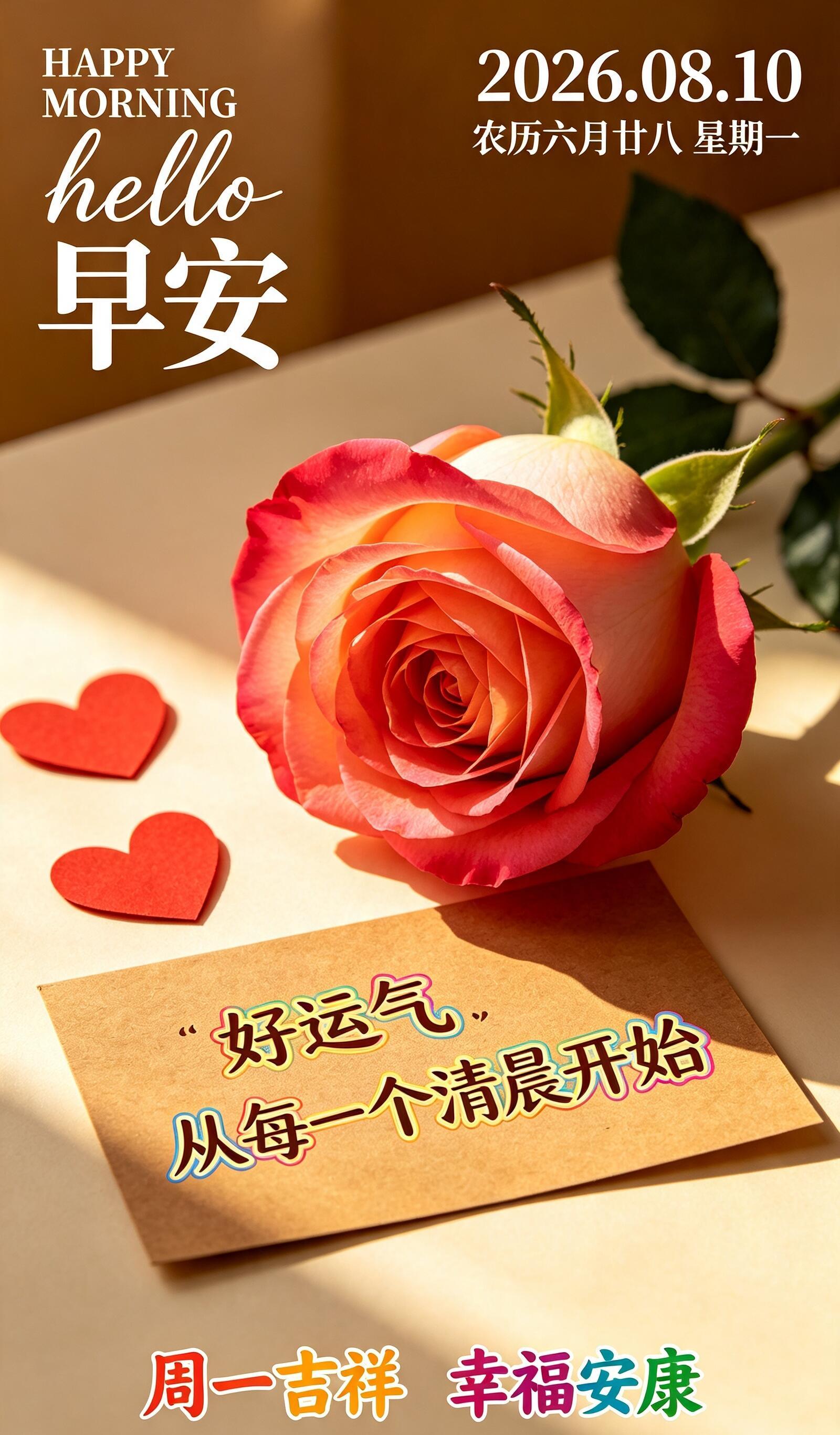 2026.8.10周一早安祝福图片海报壁纸拿图吱一声噢～