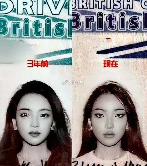 早上起来就被吓一跳，中国女孩去美国生活了3年，竟然连面相都变了。​左边的照片气质