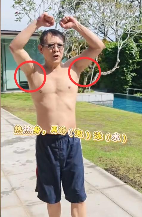 62岁李连杰晒游泳视频自证清白，没想到身上的3个细节，却引来了更大的质疑！第