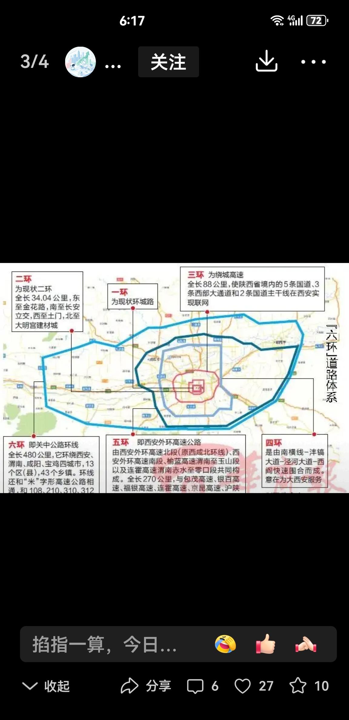 西安到底有几条环线？你走过几个？一环就是环城路长度大约14公里；