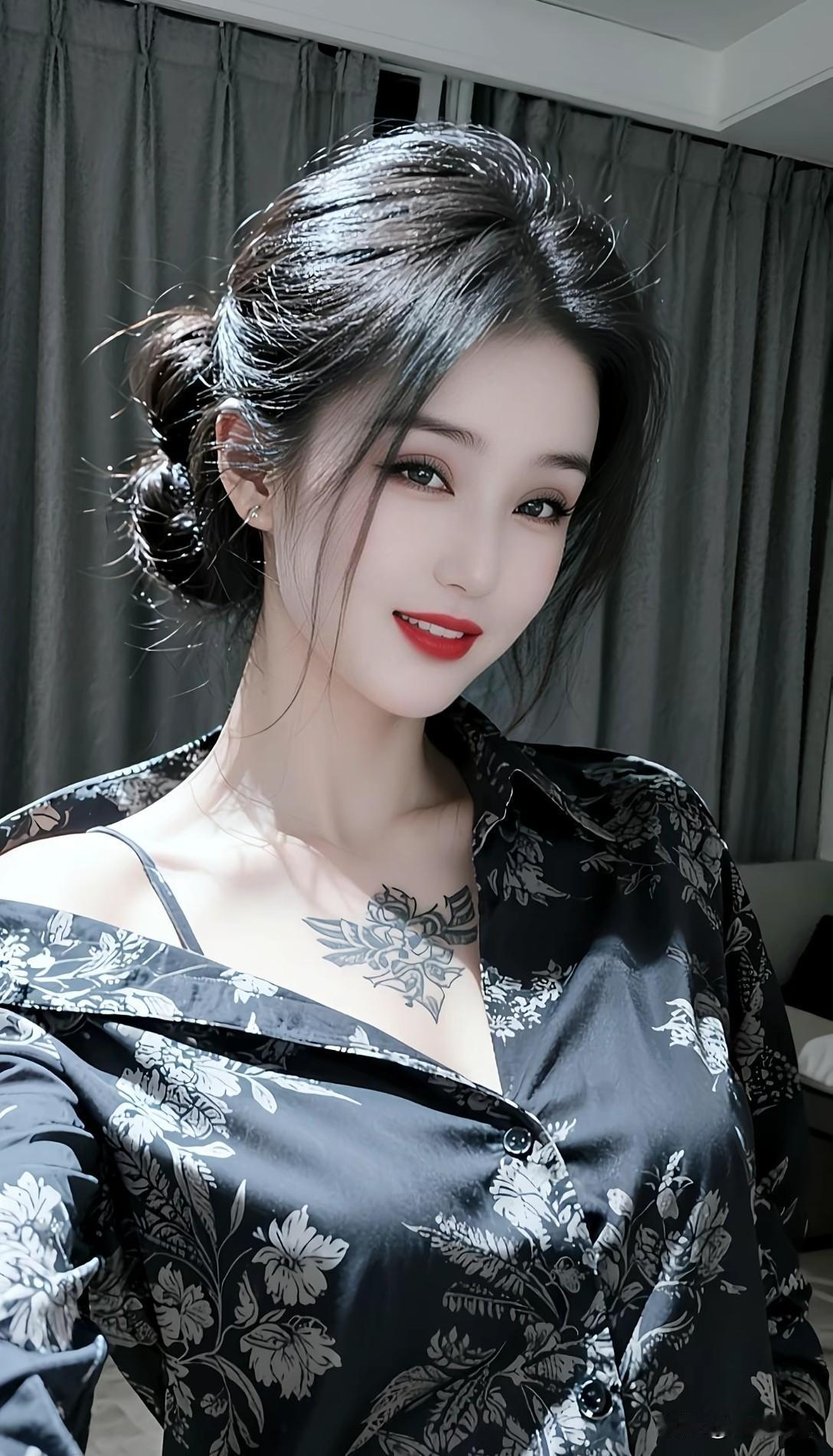 长的这么好看，有点纹身了就伤大雅了。好人一定不会纹身，纹身的不一定是坏人。