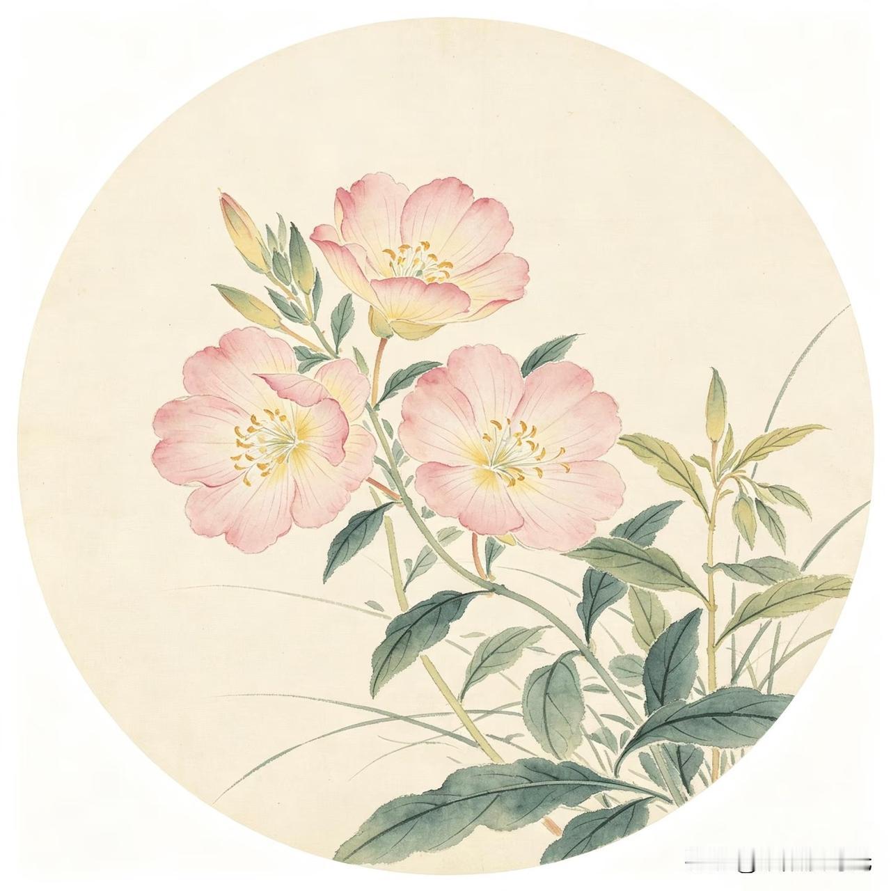 月见草香透画屏，国色添香静夜宁。墨染芳华国画花卉素材分享国画花卉