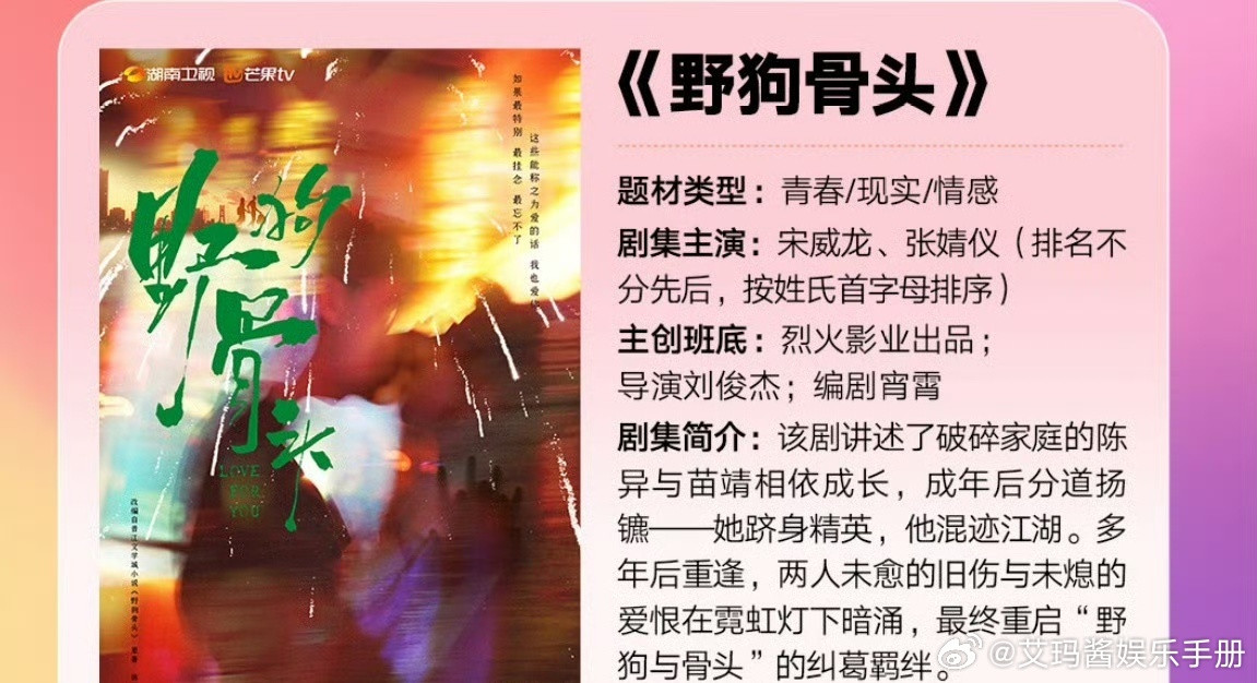 宋威龙张婧仪《野狗骨头》简介，期待这部剧吗？​​​